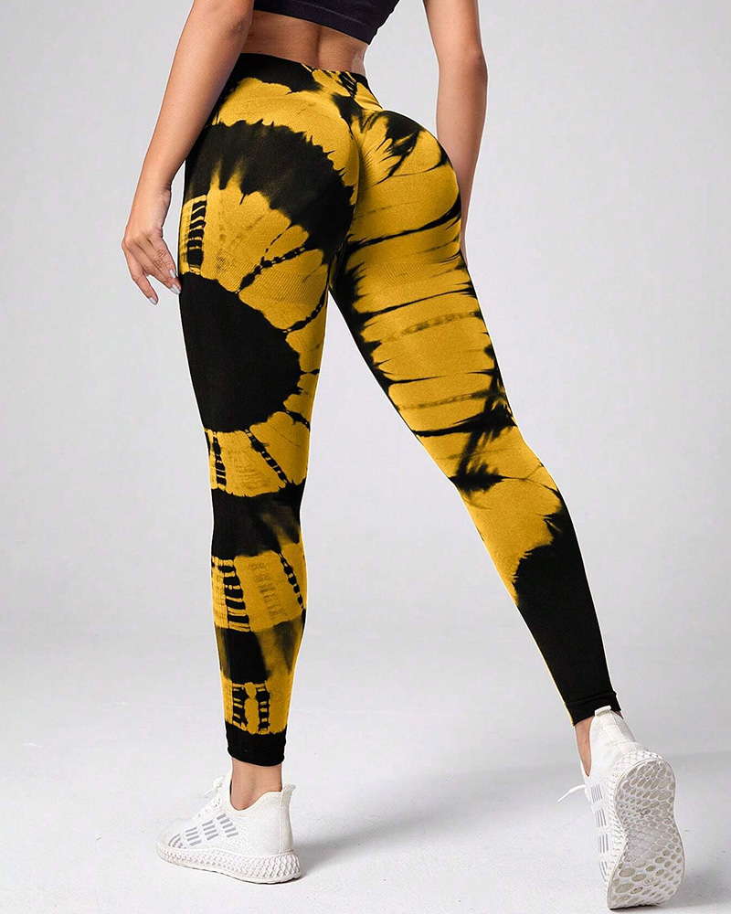 Seamless Tie Dye High Waisted Active Yoga Pants