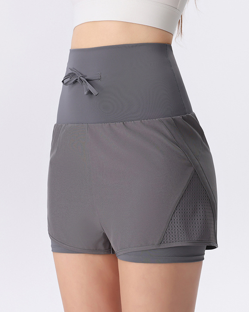 Tummy-Control Waist Yoga Shorts