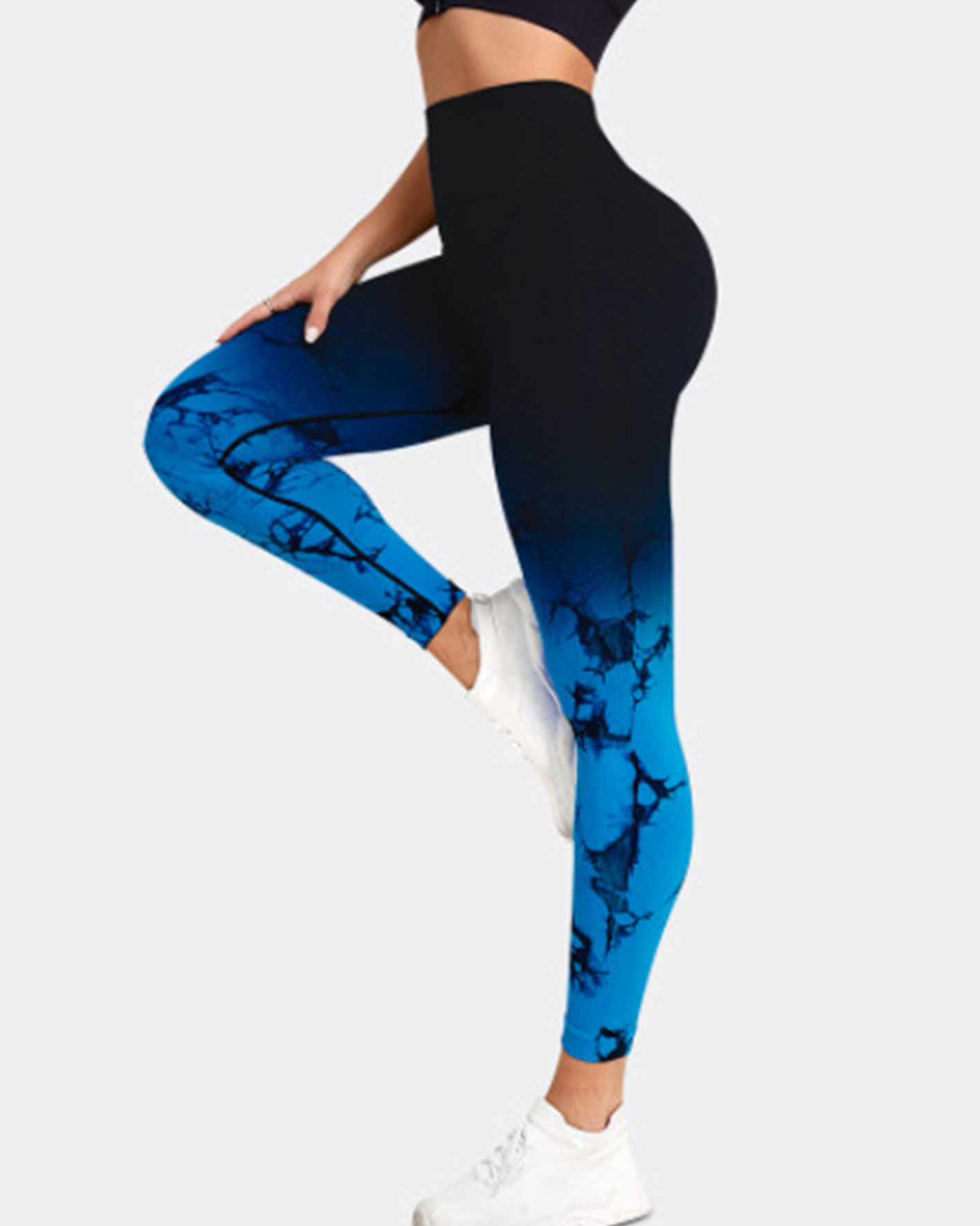 Gradient Tie-Dye Yoga Pants Seamless Women's Running Sports Pants High Waist Buttocks Gym Clothes Elastic Leggings Spot