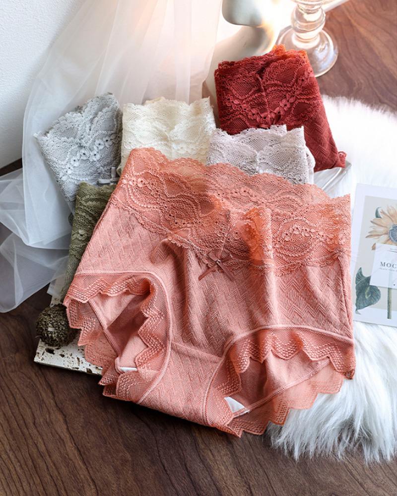 Lyocell Lace High-Waisted Antibacterial Panties