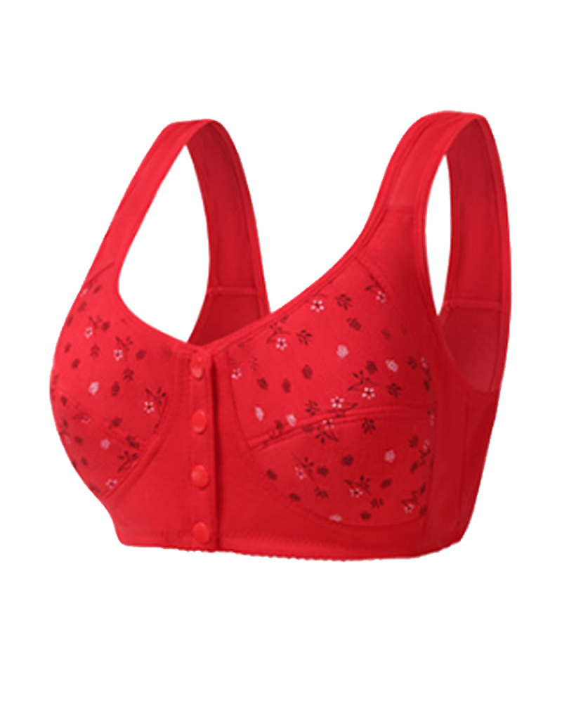 Printed Front Buckle Bra