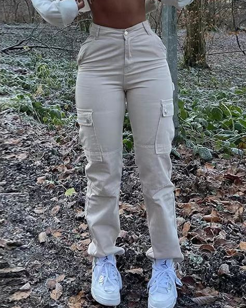 High-Stretch Solid Color Casual Work Jeans