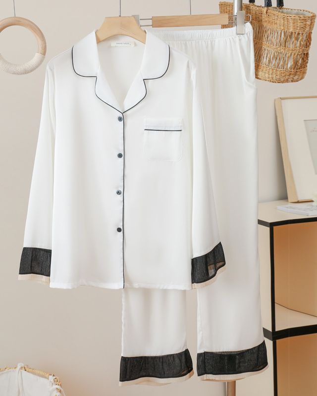 Ice Silk Cool Thin Home Pajamas Set