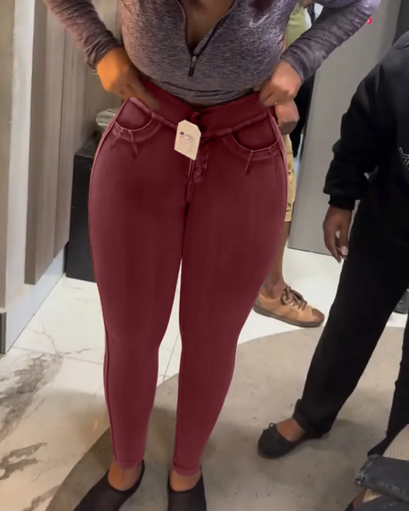 Stretch Hip-Lifting Skinny Jeans