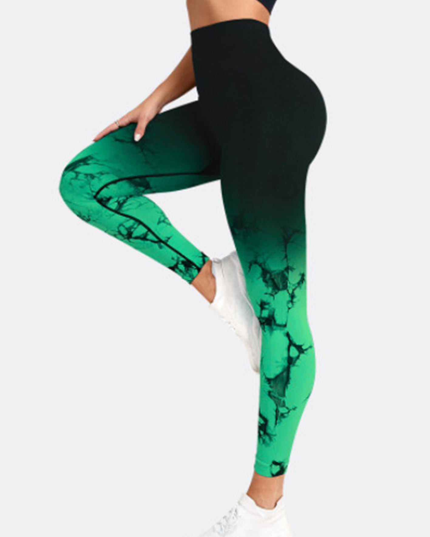 Gradient Tie-Dye Yoga Pants Seamless Women's Running Sports Pants High Waist Buttocks Gym Clothes Elastic Leggings Spot